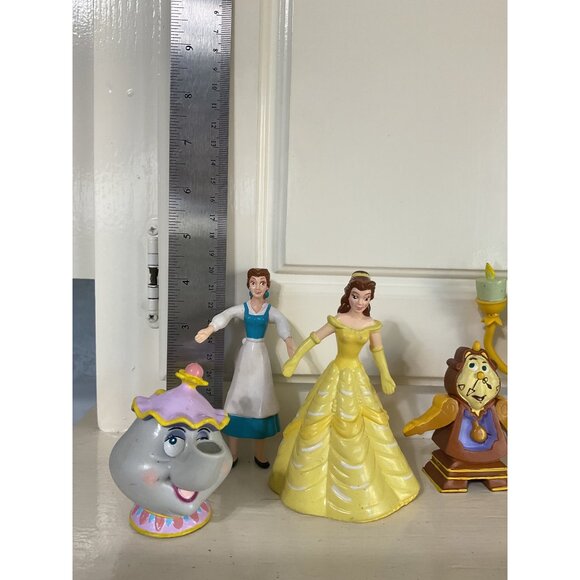 Disney Beauty & The Beast Figurine Set Belle Beast Lumière Cogsworth Mrs. Potts - Picture 2 of 6